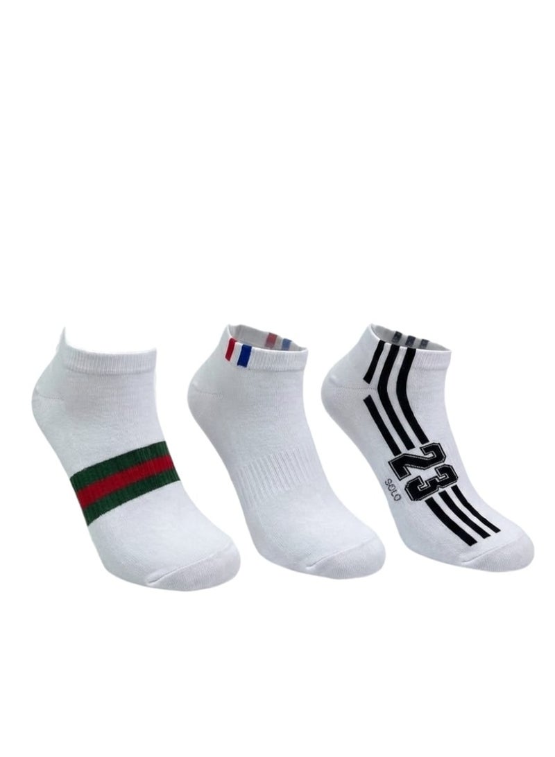 Solo Trendy Sneaker Pack of 3 Socks For Men